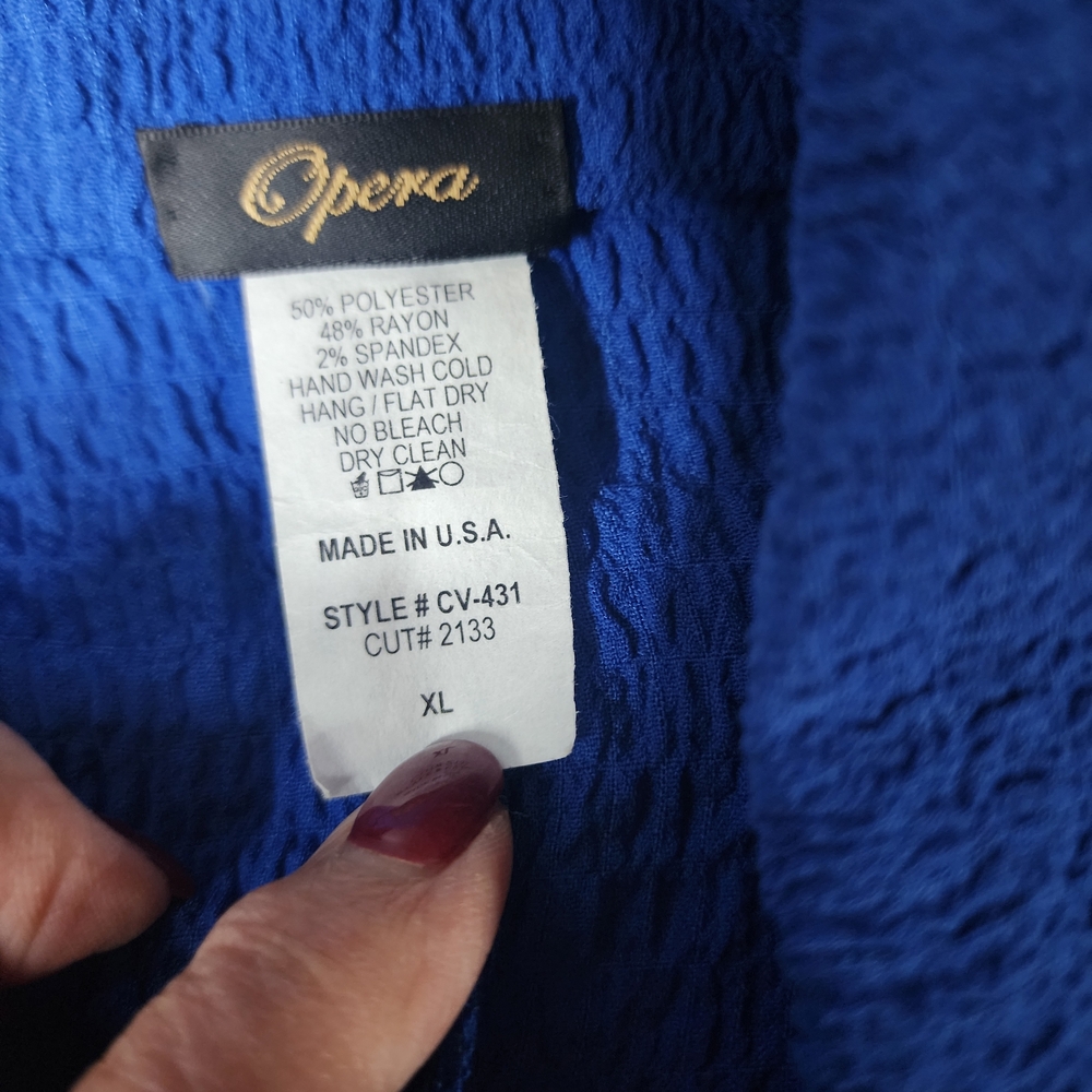 Blue Textured Button-Front Blazer Jacket - image 5